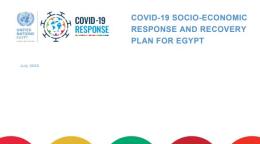 Cover shows the title "COVID-19 Socio-Economic Response and Recovery Plan for Egypt ", over  colourful dots