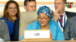联合国常务副秘书长阿明娜·穆罕默德在2022年8月27日和28日在突尼斯市举行的第八届东京非洲发展问题国际会议开幕式上讲话。
