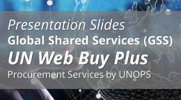 Diapositivas de la presentación sobre UN Web Buy Plus.