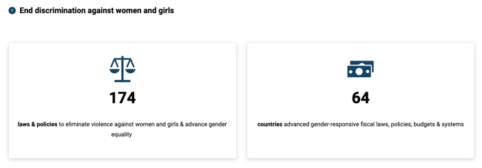 info card about ending discrimination against women and girls
