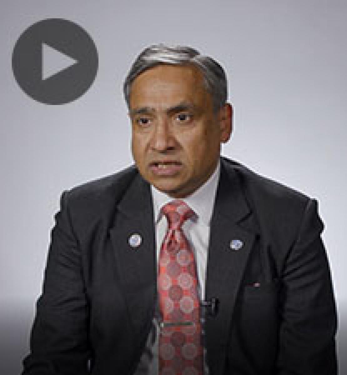 Screenshot from video message shows Resident Coordinator, Tapan Mishra