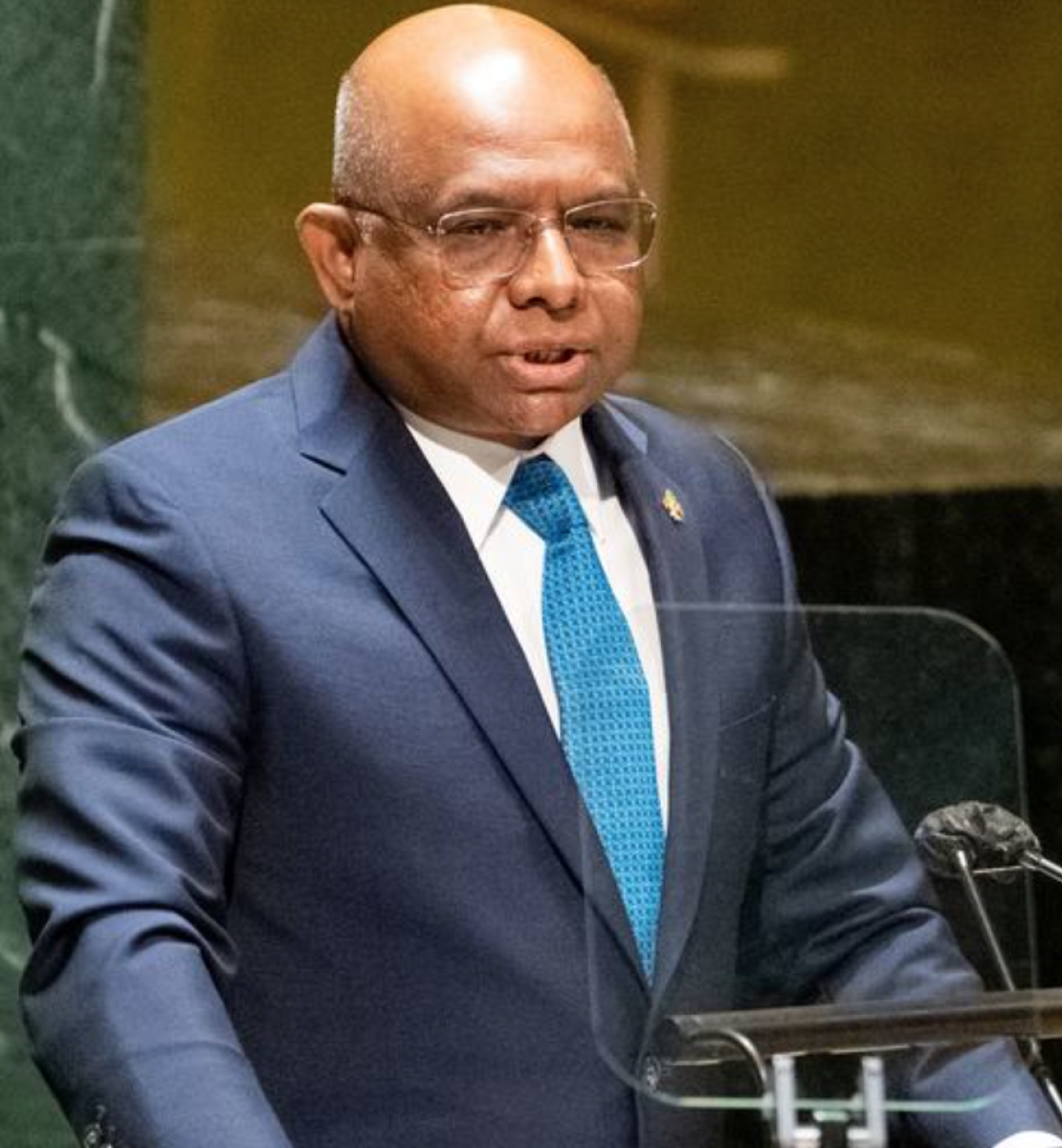 Assembly President Abdulla Shahid addresses members of the General Assembly Emergency Special Session on Ukraine.