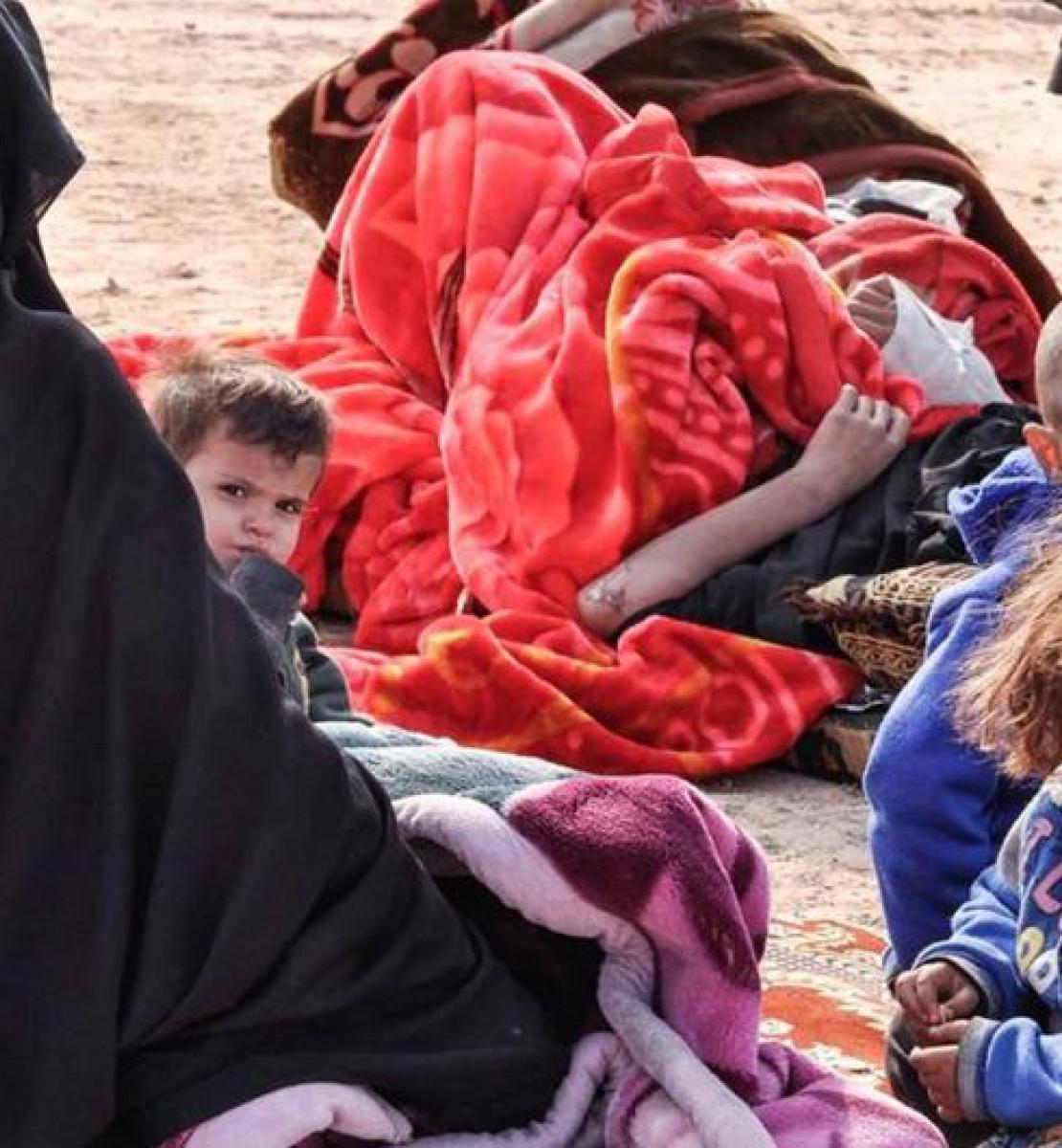 A displaced family in the Al-Hol camp in Syria.