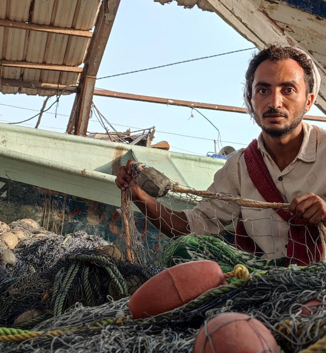 نجيب سالم، صياد أسماك من محافظة الحديدة, 2022.