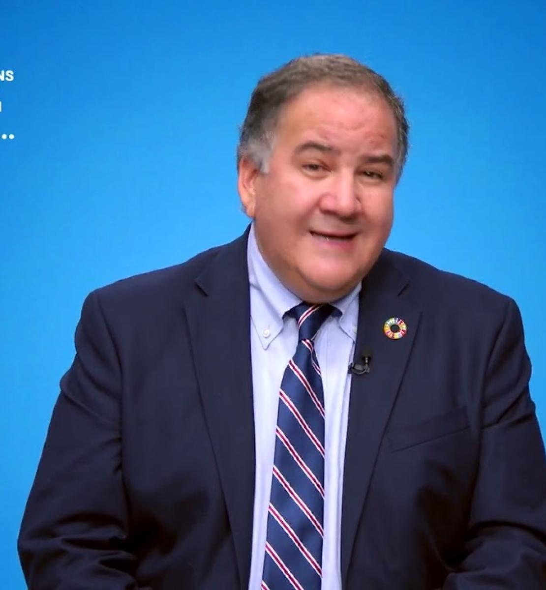 Screenshot from video message shows Resident Coordinator in Guatemala, Jose Miguel Barreto