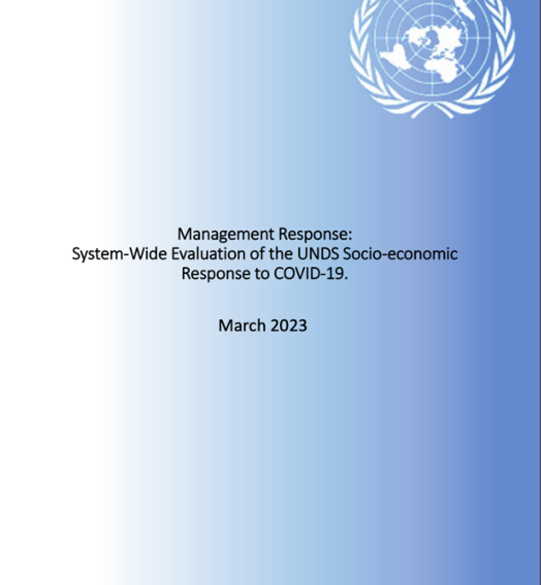 Cover page of the UN management response