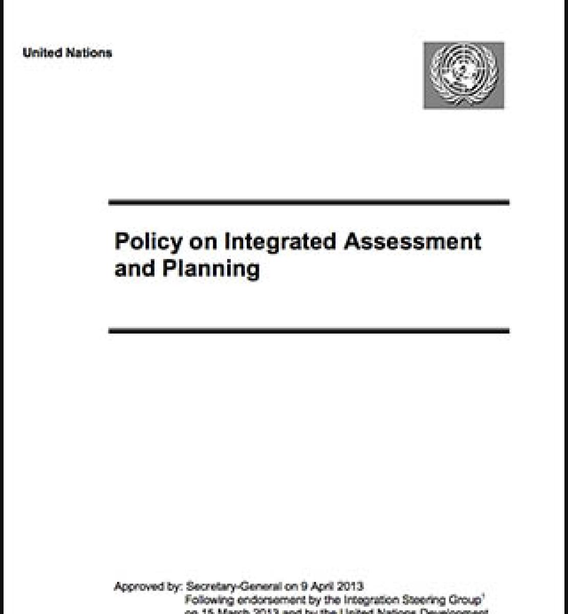 UN Policy on Integrated Assessment and Planning