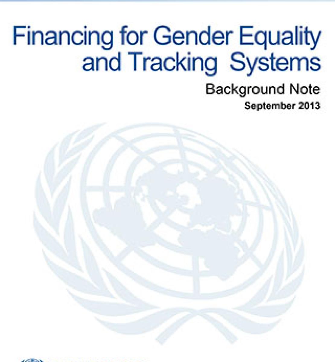 Финансирование обеспечения гендерного равенства и системы его отслеживания: справочная записка