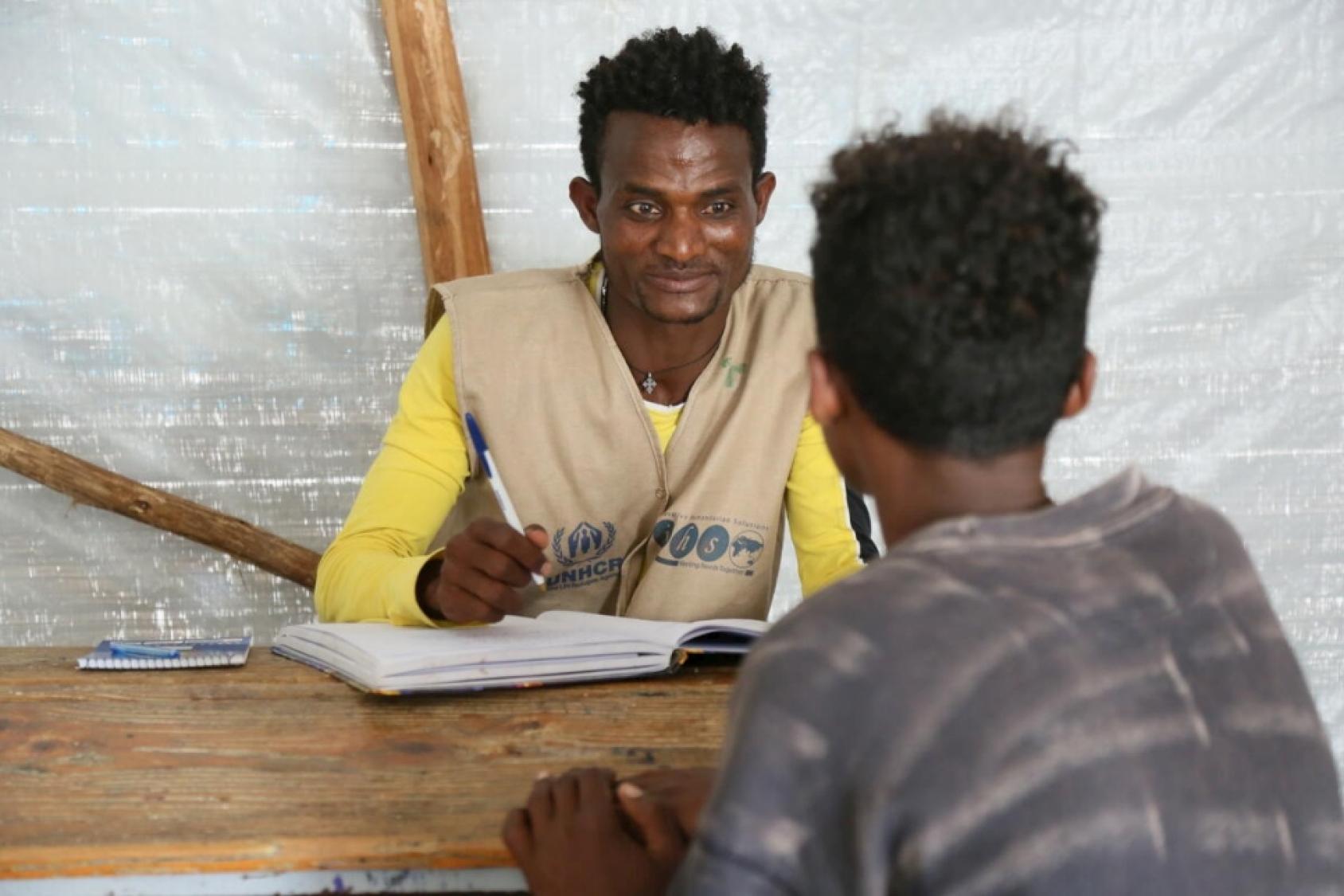 Teklit, 29, works as a social worker at a site in Mekelle, Tigray region, hosting thousands of Ethiopians displaced by the conflict in the northern part of the country.