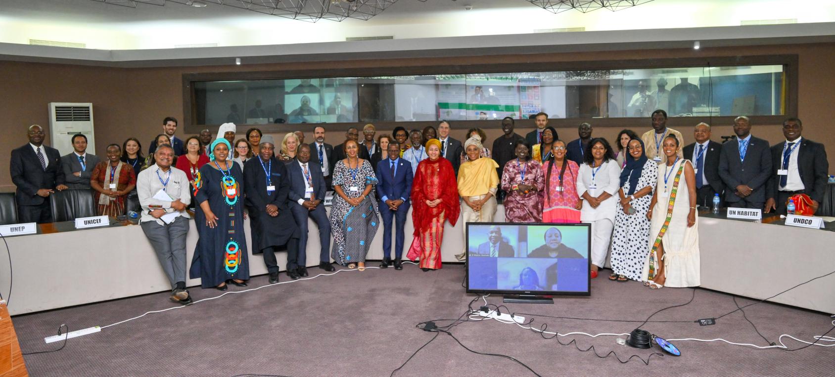 Group of UN officials attending the meeting of the regional collaborative platform in Africa