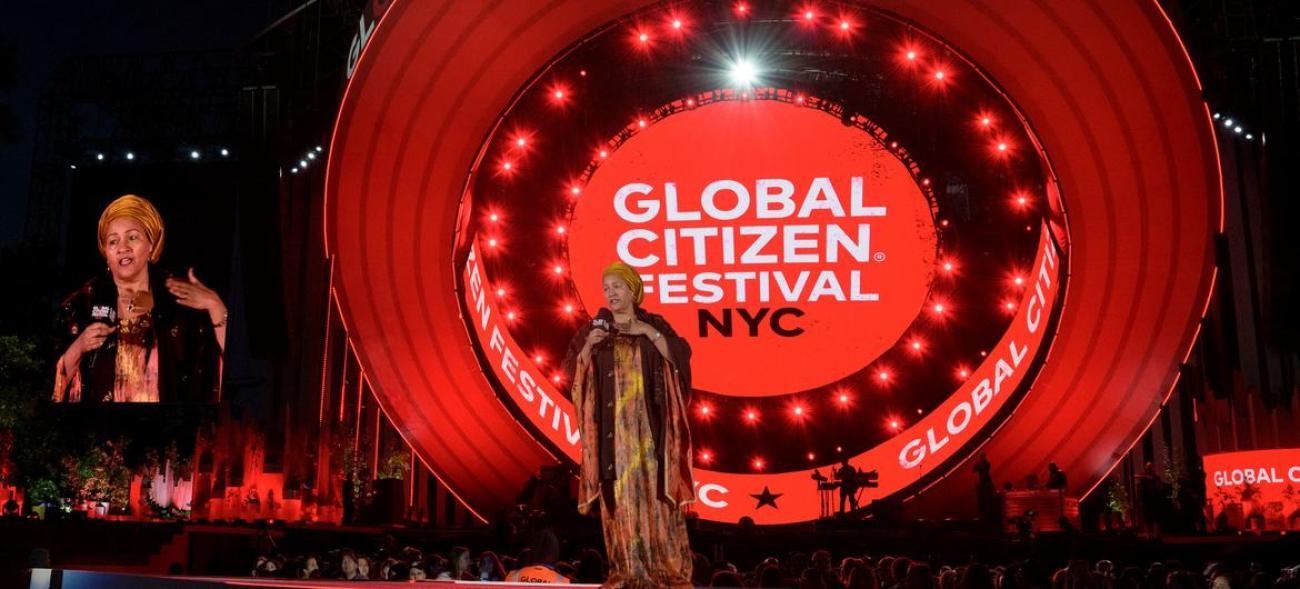 Deputy Secretary-General Amina Mohammed attends the 2022 Global Citizen Festival in New York's Central Park.