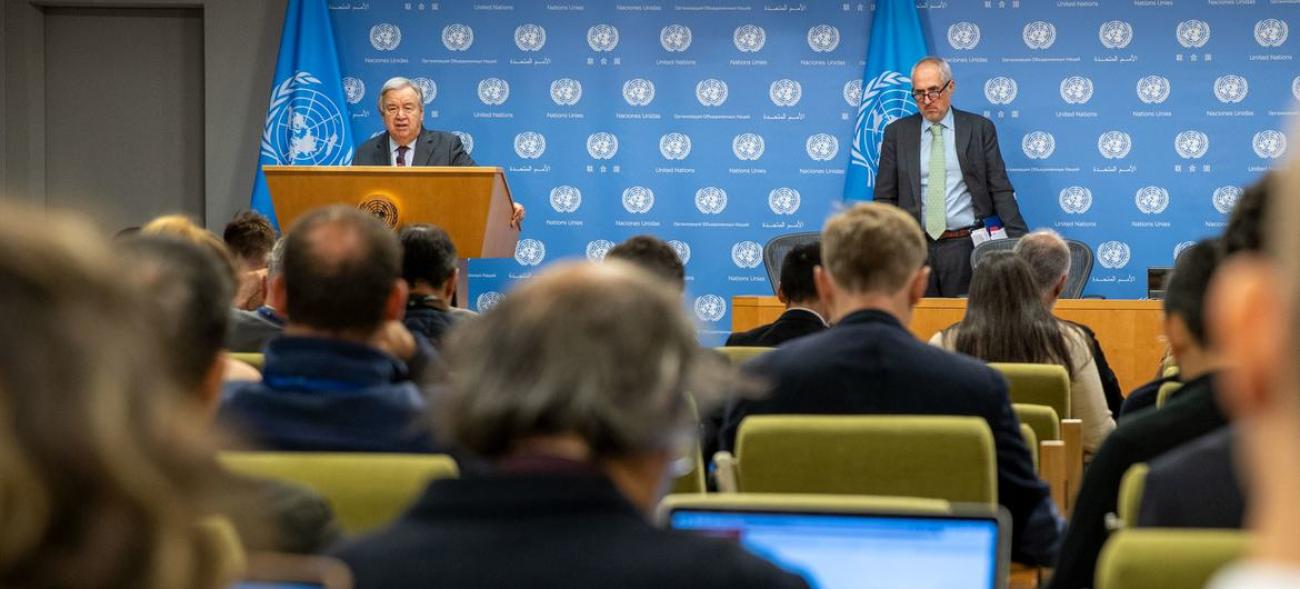 El Secretario General António Guterres informa a los periodistas 