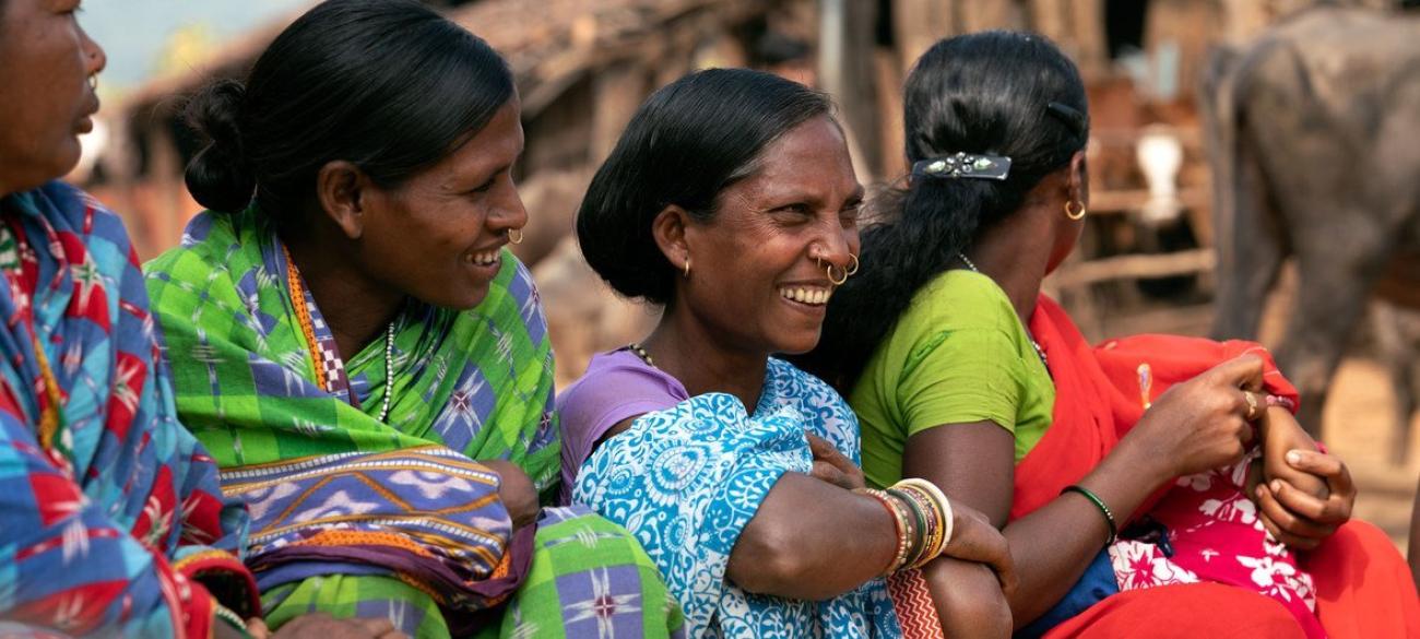 印度一个村庄的妇女。
