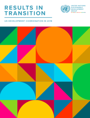 Results in Transition cover image showing vibrantly coloured geometric shapes.s
