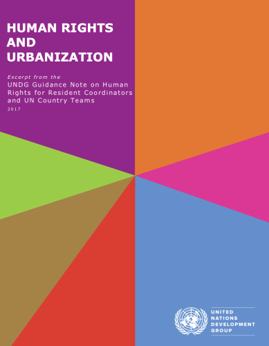 Cover of publication shows colourful diagonal shapes with the title on the top left.