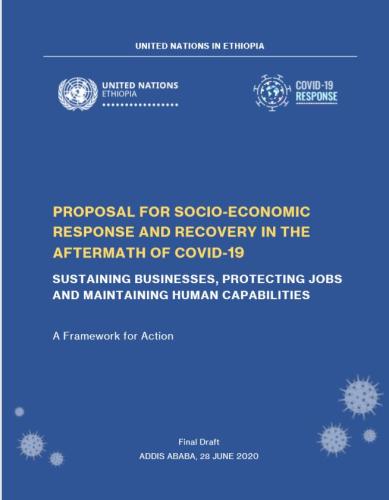 The cover of the report has the UN and COVID-19 Response logos in a blue background