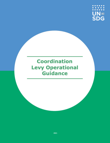 A blue and green cover with the words Coordination Levy Operational Guidance in a white circle.