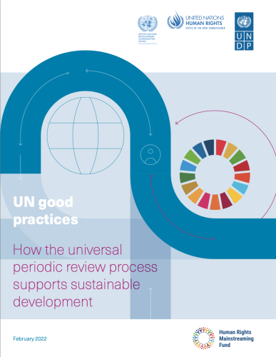 A cover features UNDCO, UNHCR, UNDP logos on top as well as a few design elements and publication title.