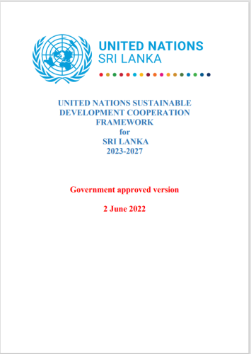 Se trata de un documento con fondo blanco y texto azul. El logotipo del equipo de las Naciones Unidas en el país aparece en la parte superior central de la página.