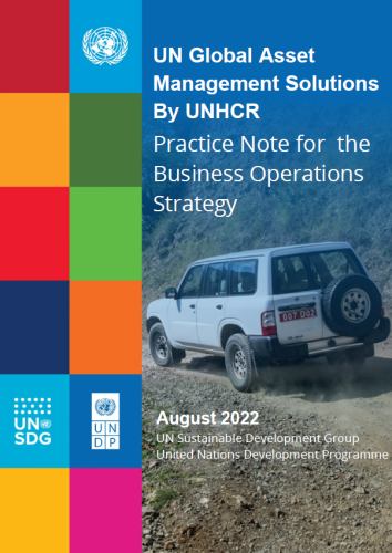 Cover with the title of the Practice Note and a UN SUV traveling in a dirt road.