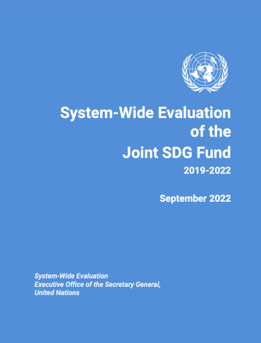 Portada de la publicación en azul de la ONU con el título y el logotipo de las Naciones Unidas en blanco.
