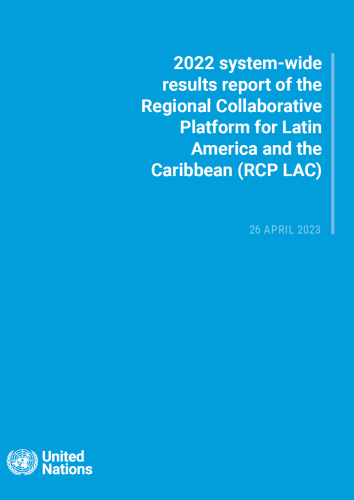 A blue coloured graphic with the UN logo and the title of a report in the center
