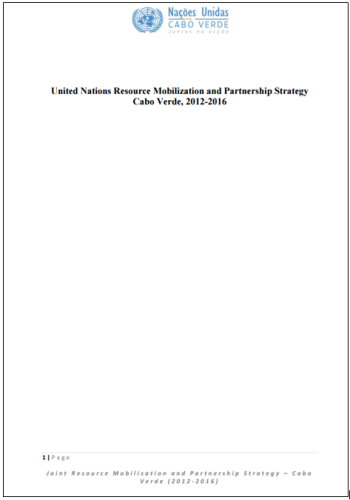 Portada del documento con fondo blanco y el logo de la ONU en Cabo Verde en la cabecera.