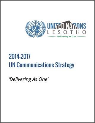 Portada del documento con un fondo blanco y el logo de la ONU en Lesotho.