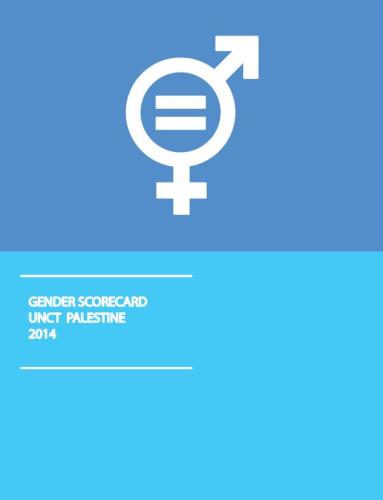 Portada del documento con un fondo en dos tonos de azul y el símbolo de igualdad de género en blanco.
