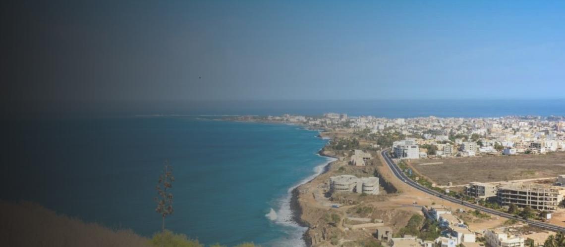 Vista panorámica de la Corniche al oeste de Dakar.